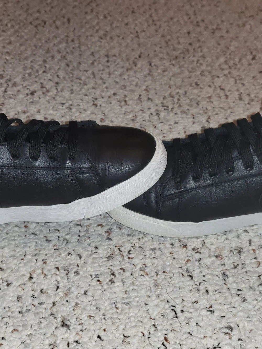 Nike Black Leather Skater Sneakers with White Sole (2018)